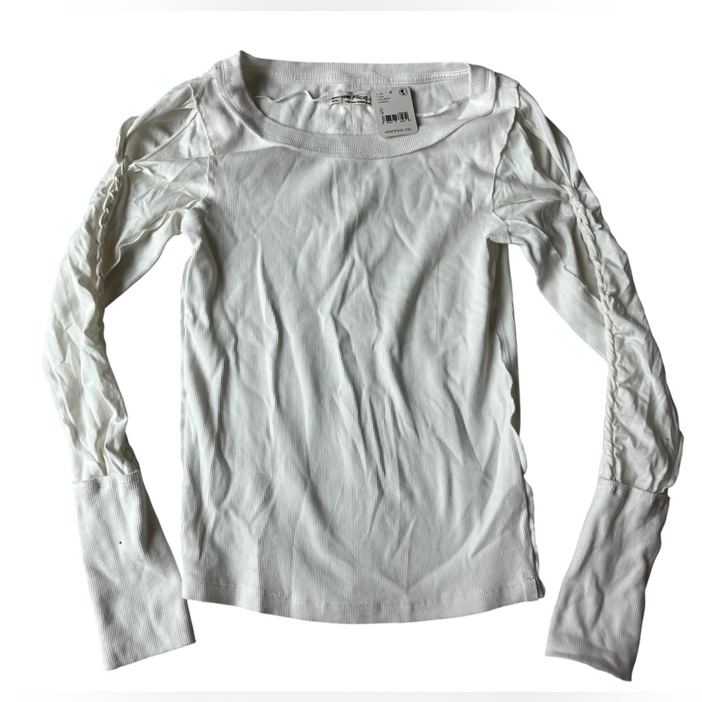 NWT WE THE FREE FREE PEOPLE WHITE COTTON LONG SLEEVE SHIRT WOMENS SMALL